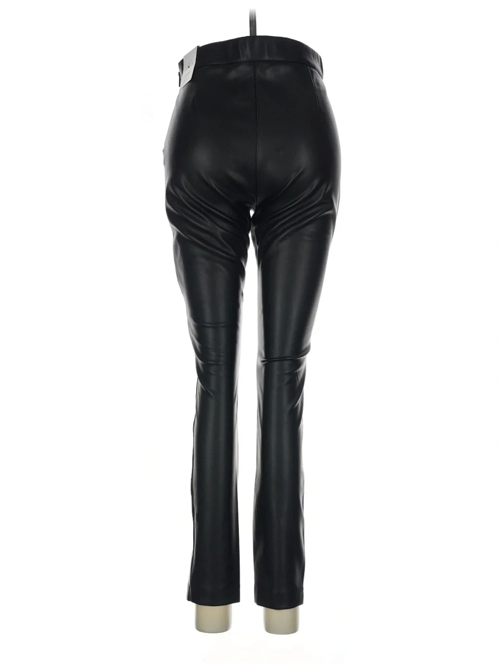 Zara Black Faux Leather High Rise Skinny Ankle Zip Pants M NWT